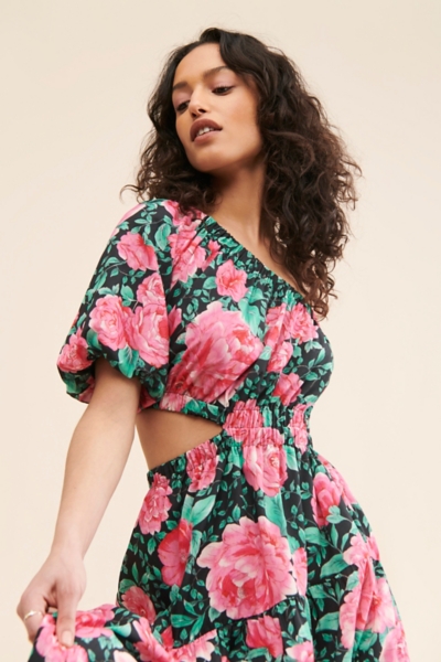 moon river one shoulder dress Moon River Floral One Shoulder Dress