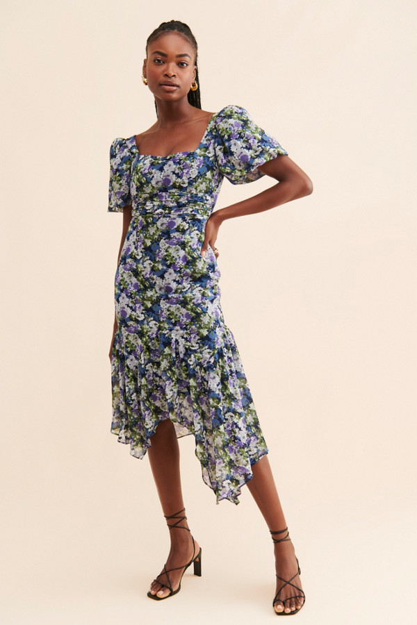 Asymmetrical Floral Midi Dress | Nuuly Asymmetrical Floral Midi Dress | Nuuly
