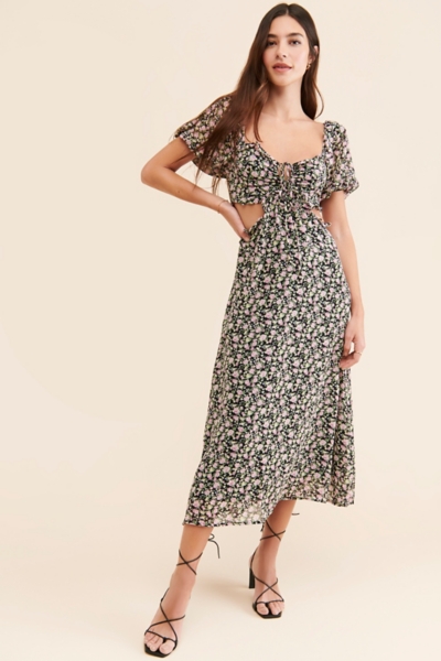 Ruffle Cutout Midi Dress | Nuuly