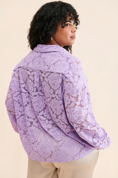 シャツ/ブラウス(長袖/七分) leinwande claudiu sheer print top purple LEINWANDE Claudiu Sheer Print Top トップスの通販 by CYCLE HEARTS