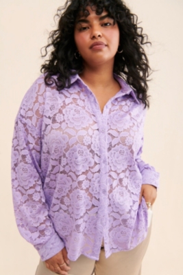 【EEUN】Sheer Lace Ops Out From Under Luna Sheer Lace Mock Neck Top | Urban Outfitters