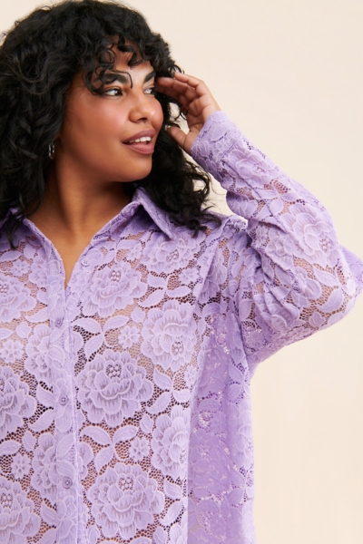 Sheer Lace Buttondown | Nuuly