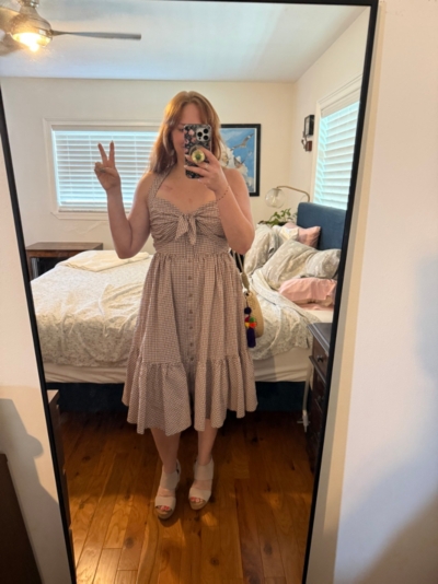 Halter Bow-Front Midi Dress | Nuuly