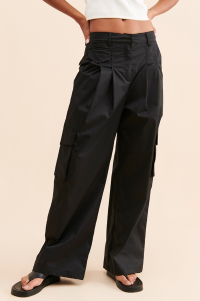 Wide Leg Pleated Cargo Trousers | Nuuly