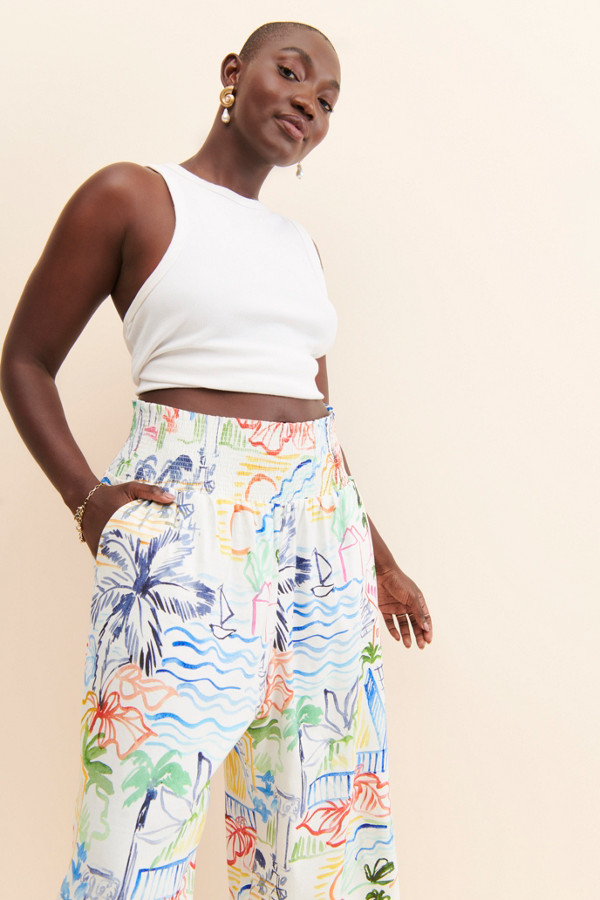 Smocked Waist Printed Pants | Nuuly Smocked Waist Printed Pants | Nuuly