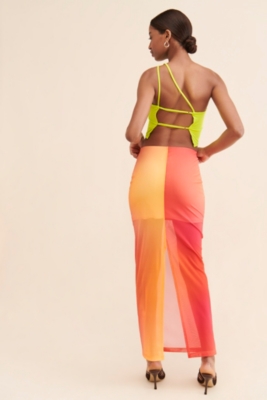 Mesh Colorblock Maxi Skirt | Nuuly