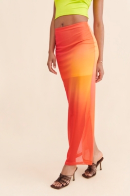 Mesh Colorblock Maxi Skirt | Nuuly