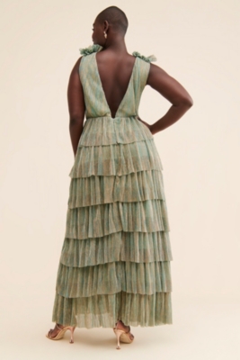 【MichiRooM】Spring NK▲TWICE着用 Tiered Metallic Maxi Dress | Nuuly