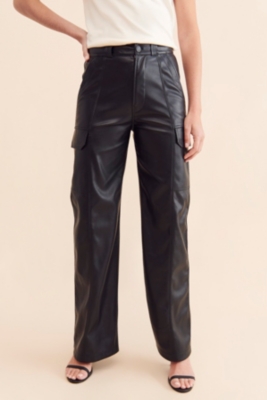 High-Rise Vegan Leather Cargo Pants | Nuuly