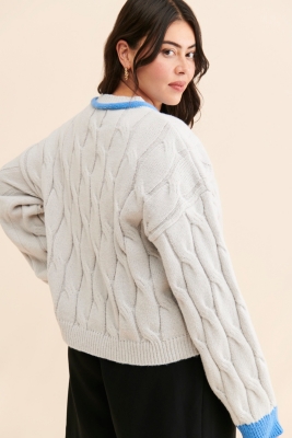 完売 YILON ♡ One shoulder cable knit op One shoulder cable knit