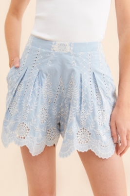 Rosebud Embroidered Shorts | Nuuly