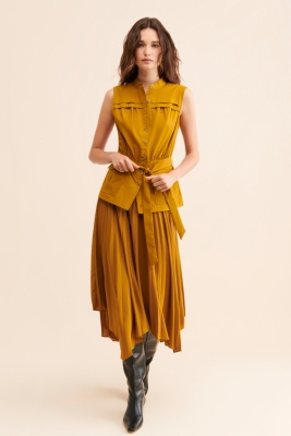 Pleated Sleeveless Midi Dress | Nuuly