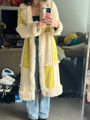 2695g　bibiy Bibiy amelia fur coat Amelia Faux Fur Trim Overcoat | Nuuly