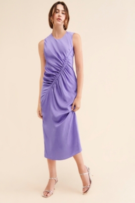Crepe One Shoulder Fitted Maxi Dress