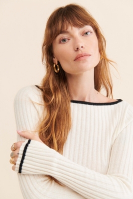 Boat Neck Ribbed Sweater Nuuly 3323