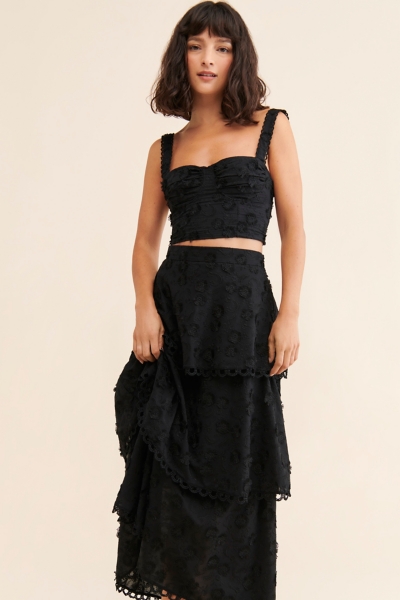 3D Flower Tiered Maxi Skirt | Nuuly