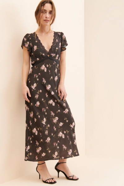 knee length dresses for ladies Arianne Gold Waist Detail Midi Dress A-Line main image 1