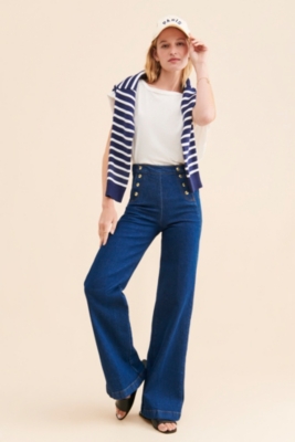 【DISCERNMENT】Lopi Snap Wide Denim Superwide-Leg Jeans: Softdrape Denim Edition | Madewell