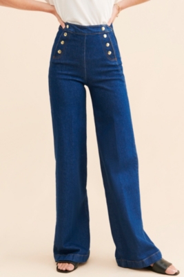 Sailor Snap Wide Leg Jeans | Nuuly