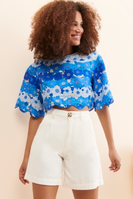 Flower Stripes Crop Top | Nuuly