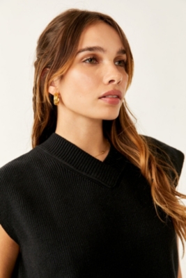 フリーピープル Free People Pattern Easy Street Vest レディース Sweaters Ivory Black Com 7164A092-55B2-495B-8B17-