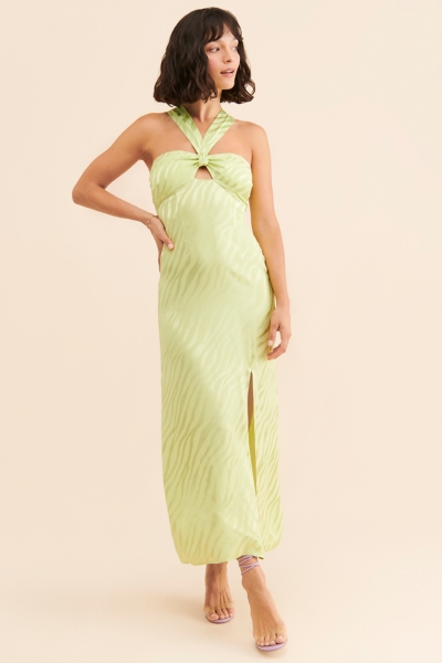 knee length dresses for ladies Meradith Leopard Print Midi Dress main image 0