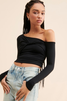 【NICK&NICOLE】 TWIST CUT OUT HALF TOP/追跡付 NICK&NICOLE TWIST CUT OUT HALF TOP