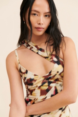 Sleeveless Ruched Babydoll Midi Dress