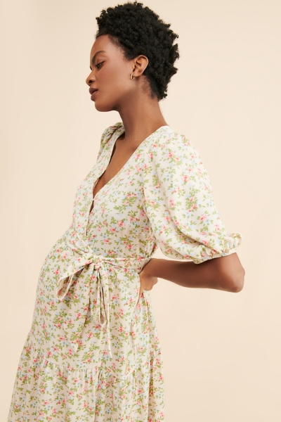 Maternity Wrap Tiered Maxi Dress | Nuuly