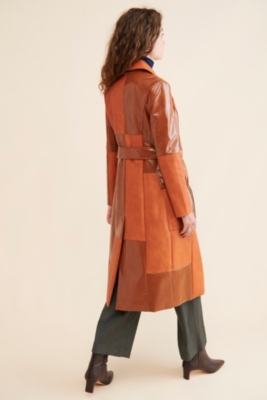 Patchwork red trench coat store