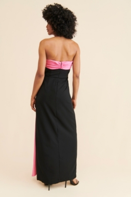 Strapless Column Bow Maxi Dress