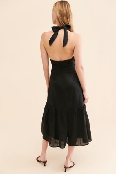 amelie linen dress Staud, Amelie Linen Dress in Dark Oak, Size Small