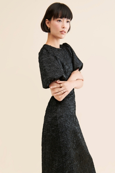 knee length dresses for ladies Gwen Knit Midi Dress with Contrast Flared Hems