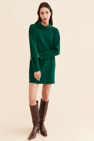 Turtleneck Pointelle Jersey Dress | Nuuly