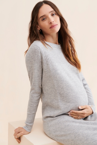 slim fit dress slacks The Paris Maternity A-Line Midi Sweater Dress – Ingrid & Isabel main image 1