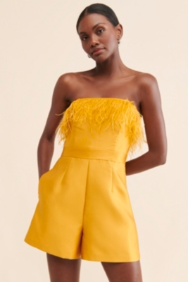 Faux Feather Romper Nuuly