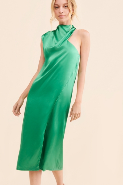 green emerald velvet dress Blanca Shirt Dress