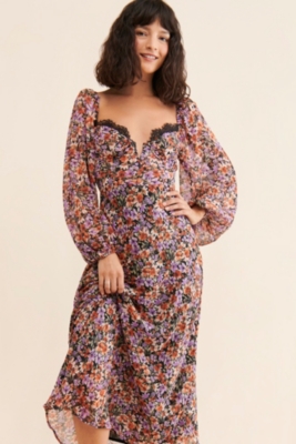 Floral ruched front maxi dress astr the label best sale