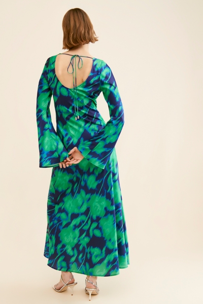 chinese dress ladies Woman's Blue Medallion Dress – Calypso St Barth main image 0