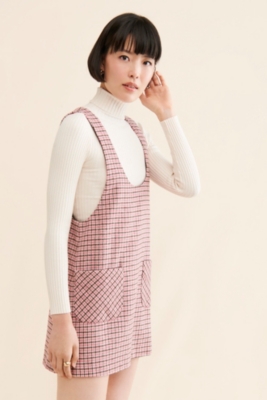 Pinafore check skirt best sale