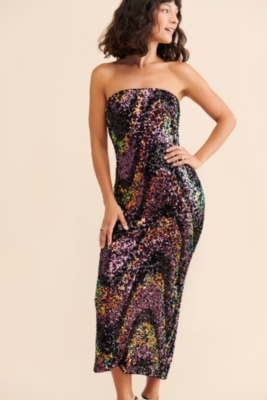 slim fit dress slacks Tube maxi Glitter dress – VP TRENDY BOUTIQUE main image 1
