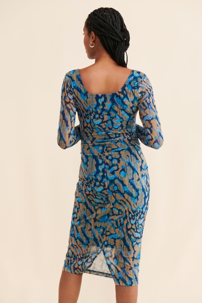 Maternity Printed Mesh Bodycon Dress | Nuuly