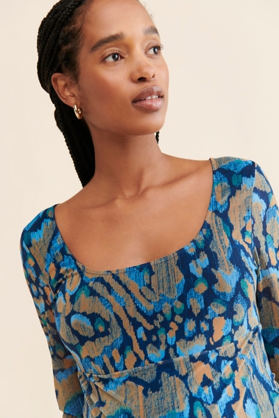 Maternity Printed Mesh Bodycon Dress | Nuuly
