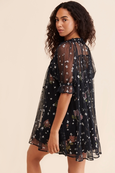 scoop back power mesh maxi dress Beverley Navy Mesh Maxi Dress - US 14