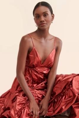 Metallic Tiered Maxi Dress | Nuuly