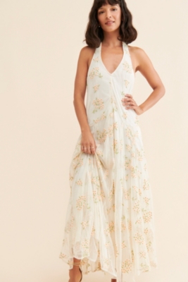 Embroidered Holding On Convertible Maxi Dress