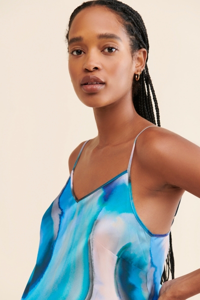 maternity satin slip dress Light Blue Satin Lace Side Slit Maternity Slip Dress  PinkBlush