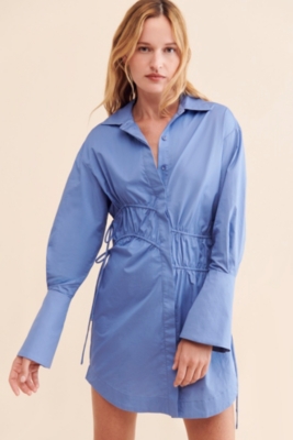 Ruched Mini Shirt Dress | Nuuly