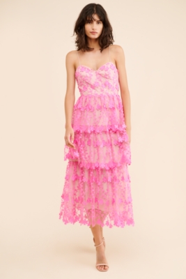 Lace Layered Midi Dress