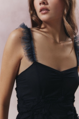 Elizabeth Textured Ruffle Mini Dress | Nuuly